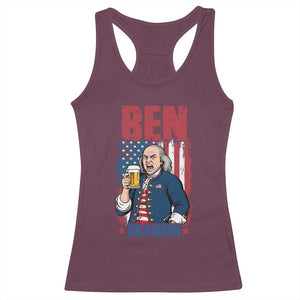 Benjamin Franklin Racerback Tank Top Funny Patriotic Founding Father TS12 Maroon Print Your Wear