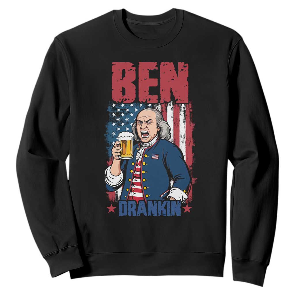 Benjamin Franklin Sweatshirt Funny Patriotic Founding Father TS12 Black Print Your Wear
