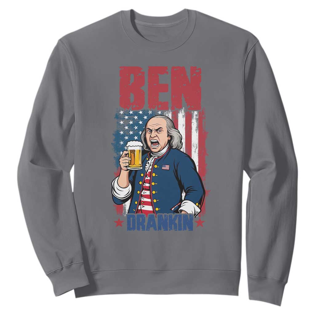 Benjamin Franklin Sweatshirt Funny Patriotic Founding Father TS12 Charcoal Print Your Wear