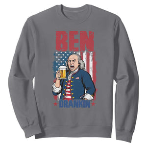 Benjamin Franklin Sweatshirt Funny Patriotic Founding Father TS12 Charcoal Print Your Wear