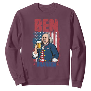 Benjamin Franklin Sweatshirt Funny Patriotic Founding Father TS12 Maroon Print Your Wear
