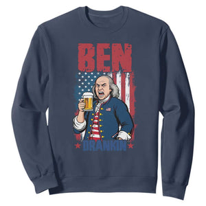 Benjamin Franklin Sweatshirt Funny Patriotic Founding Father TS12 Navy Print Your Wear