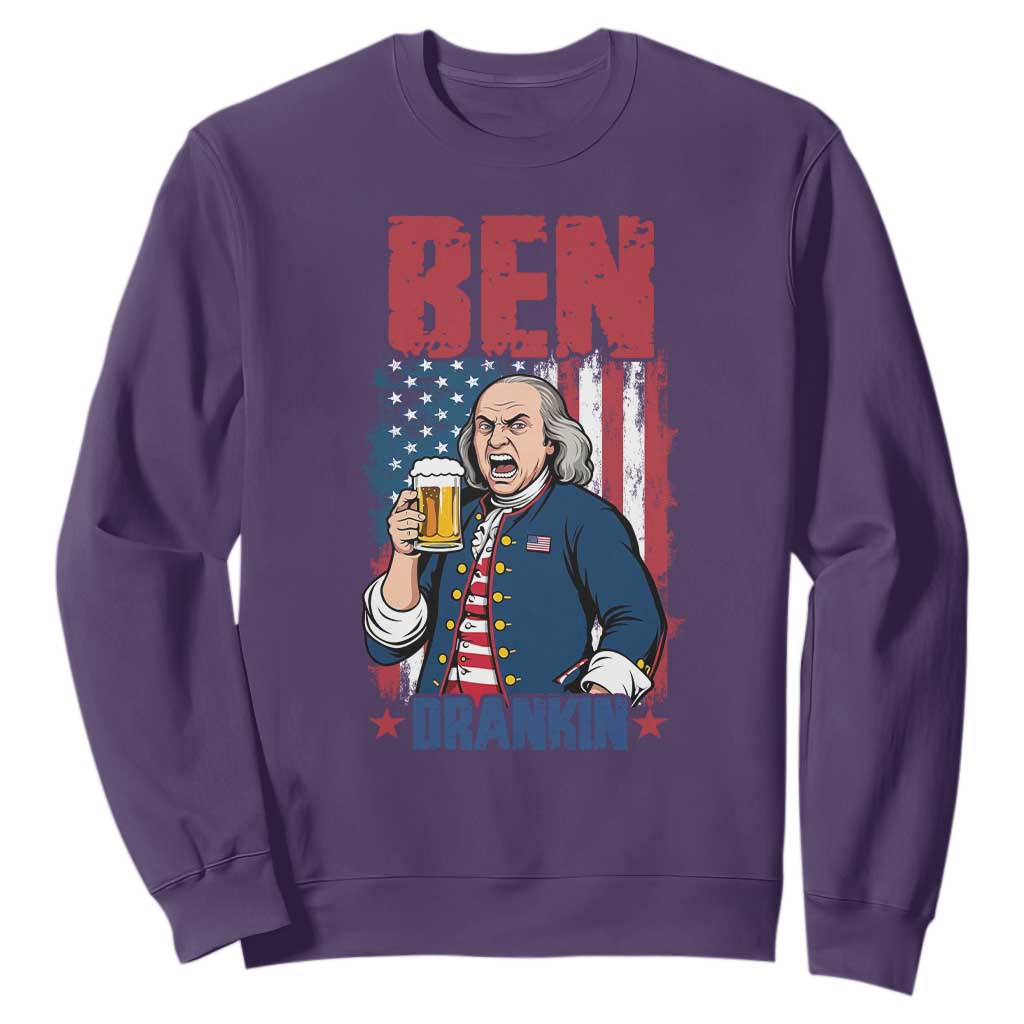 Benjamin Franklin Sweatshirt Funny Patriotic Founding Father TS12 Purple Print Your Wear