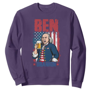 Benjamin Franklin Sweatshirt Funny Patriotic Founding Father TS12 Purple Print Your Wear