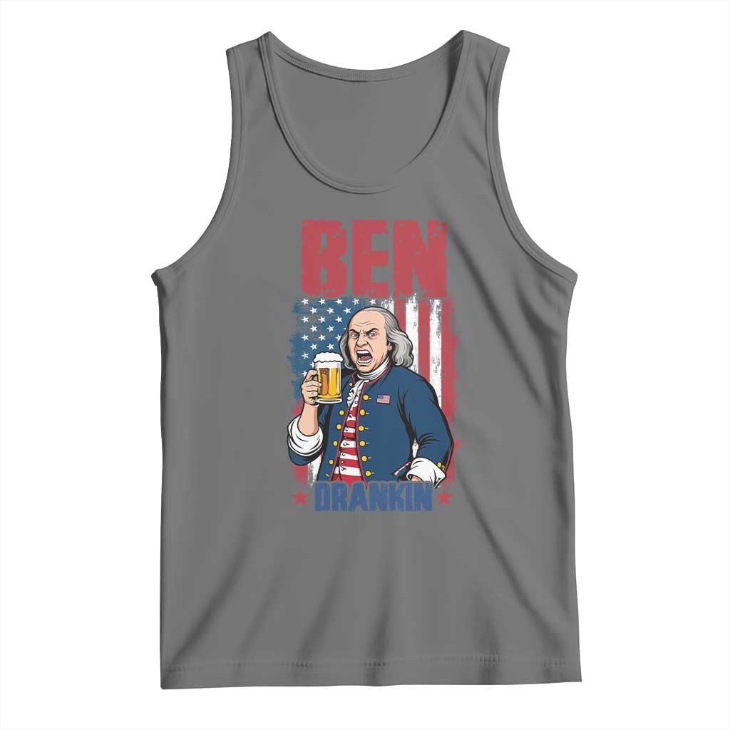 Benjamin Franklin Tank Top Funny Patriotic Founding Father TS12 Black Heather Print Your Wear