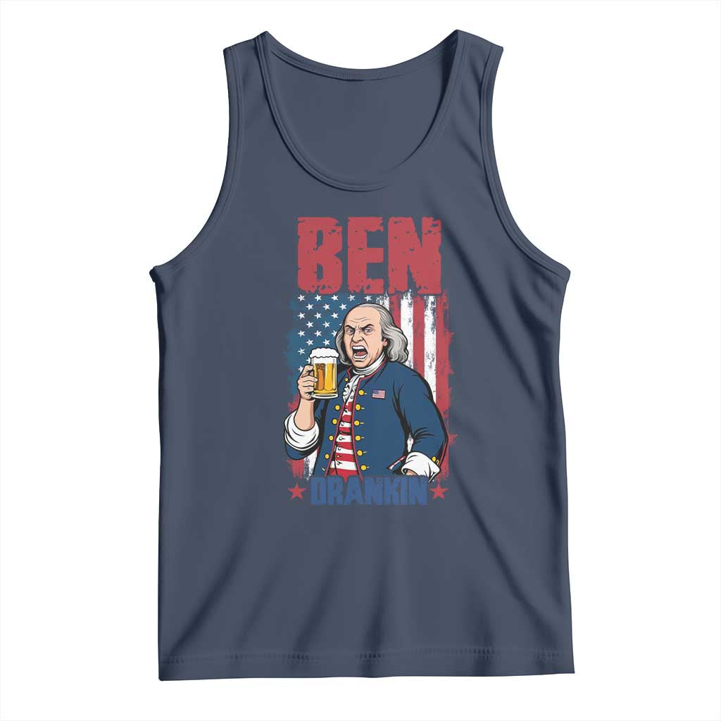 Benjamin Franklin Tank Top Funny Patriotic Founding Father TS12 Navy Print Your Wear