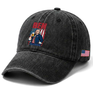 Benjamin Franklin Washed Cotton Baseball Cap Funny Patriotic Founding Father TS12 Print Your Wear