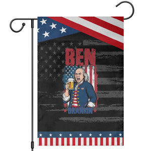 Benjamin Franklin Garden Flag Funny Patriotic Founding Father TS12 Distressed Black Blue Print Your Wear