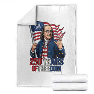 Patriotic Benjamin Franklin Throw Blanket 250 Years Of Freedom TS12 White Print Your Wear