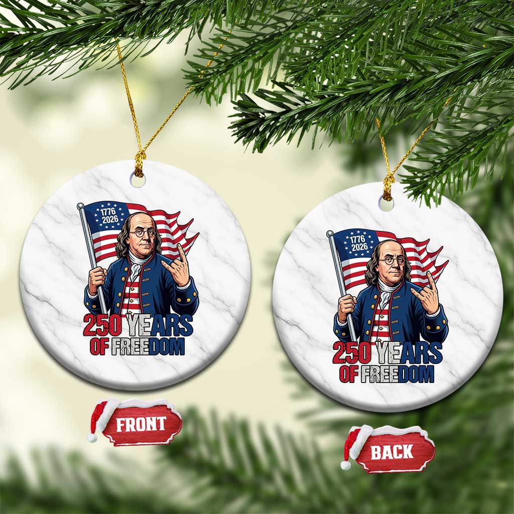Patriotic Benjamin Franklin Ceramic Ornament 250 Years Of Freedom TS12 1pc White Marble Print Your Wear