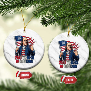 Patriotic Benjamin Franklin Ceramic Ornament 250 Years Of Freedom TS12 1pc White Marble Print Your Wear