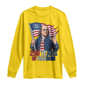 Patriotic Benjamin Franklin Long Sleeve Shirt 250 Years Of Freedom TS12 Daisy Print Your Wear