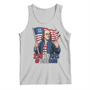Patriotic Benjamin Franklin Tank Top 250 Years Of Freedom TS12 Ash Print Your Wear