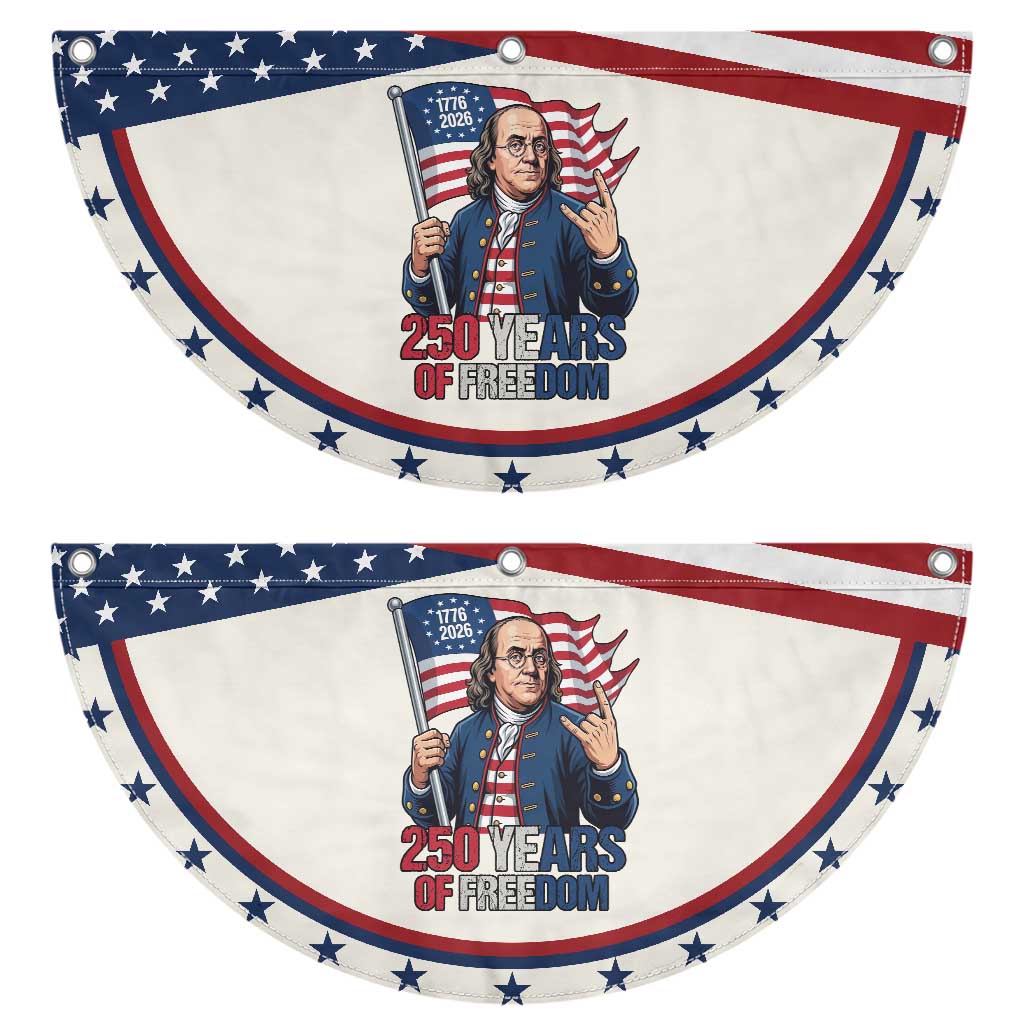 Benjamin Franklin Patriotic Fan Flag 250 Years Of Freedom TS12 2pcs pack Classic Beige Print Your Wear