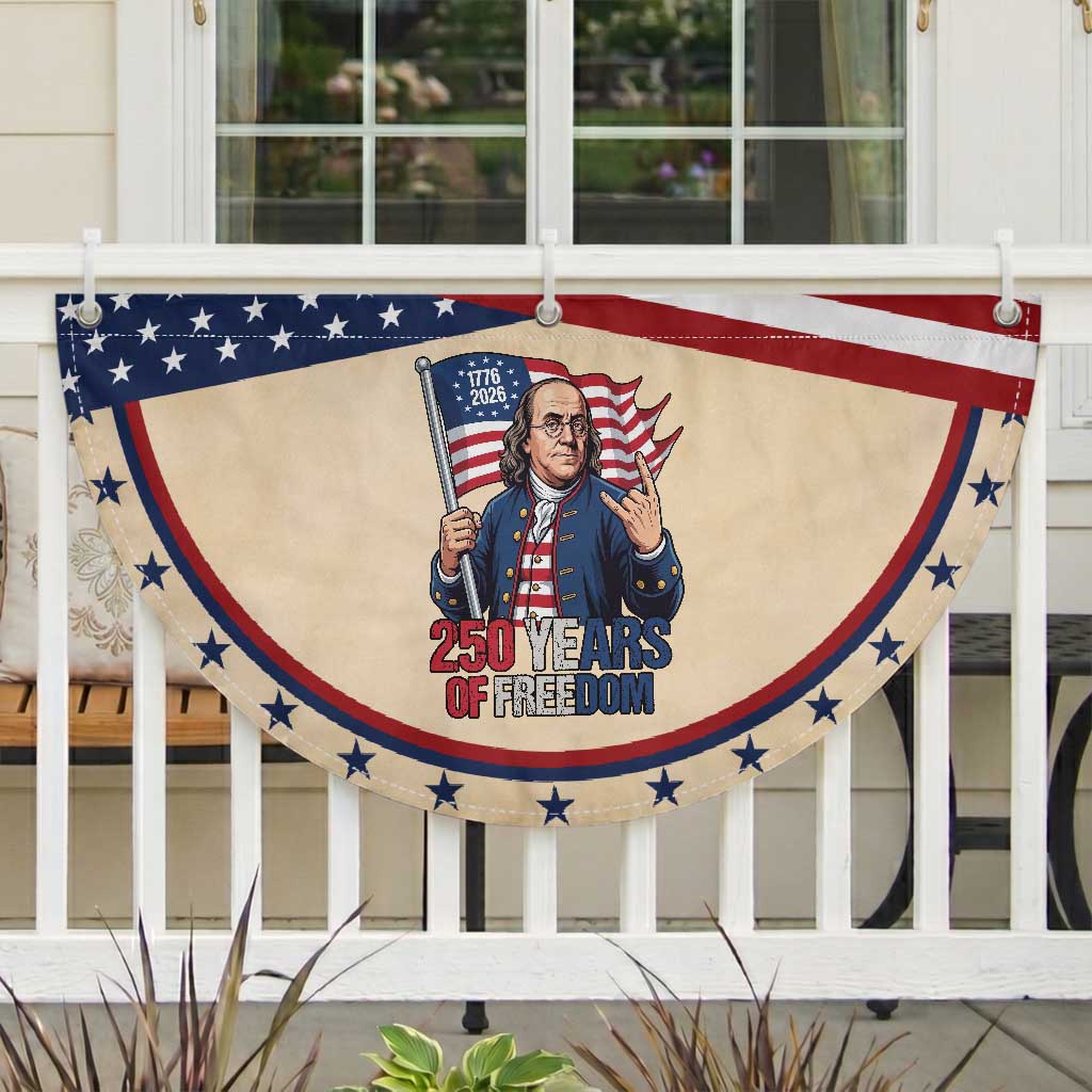 Benjamin Franklin Patriotic Fan Flag 250 Years Of Freedom TS12 2pcs pack Classic Tan Print Your Wear