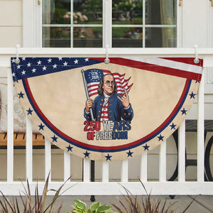 Benjamin Franklin Patriotic Fan Flag 250 Years Of Freedom TS12 2pcs pack Classic Tan Print Your Wear