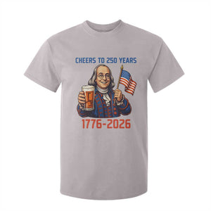 Funny Benjamin Franklin T Shirt For Kid Cheers To 250 Years TS12 Ice Gray Print Your Wear