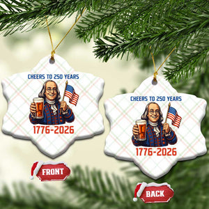 Funny Benjamin Franklin Ceramic Ornament Cheers To 250 Years TS12 Print Your Wear
