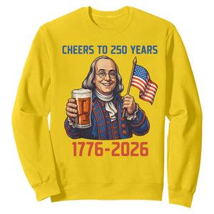 Funny Benjamin Franklin Sweatshirt Cheers To 250 Years TS12 Daisy Print Your Wear