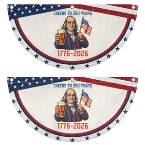 Funny Benjamin Franklin Patriotic Fan Flag Cheers To 250 Years TS12 2pcs pack Classic Beige Print Your Wear