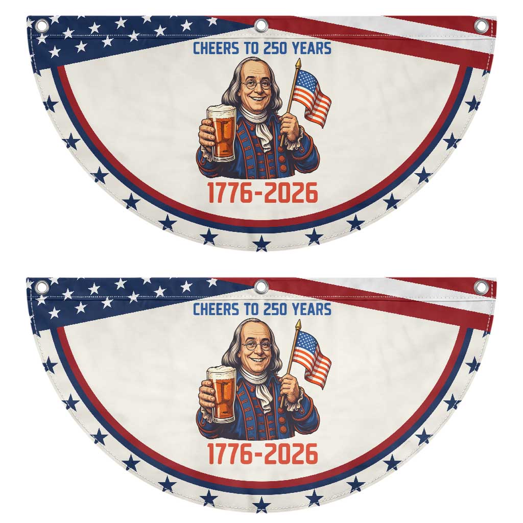 Funny Benjamin Franklin Patriotic Fan Flag Cheers To 250 Years TS12 2pcs pack Classic Beige Print Your Wear