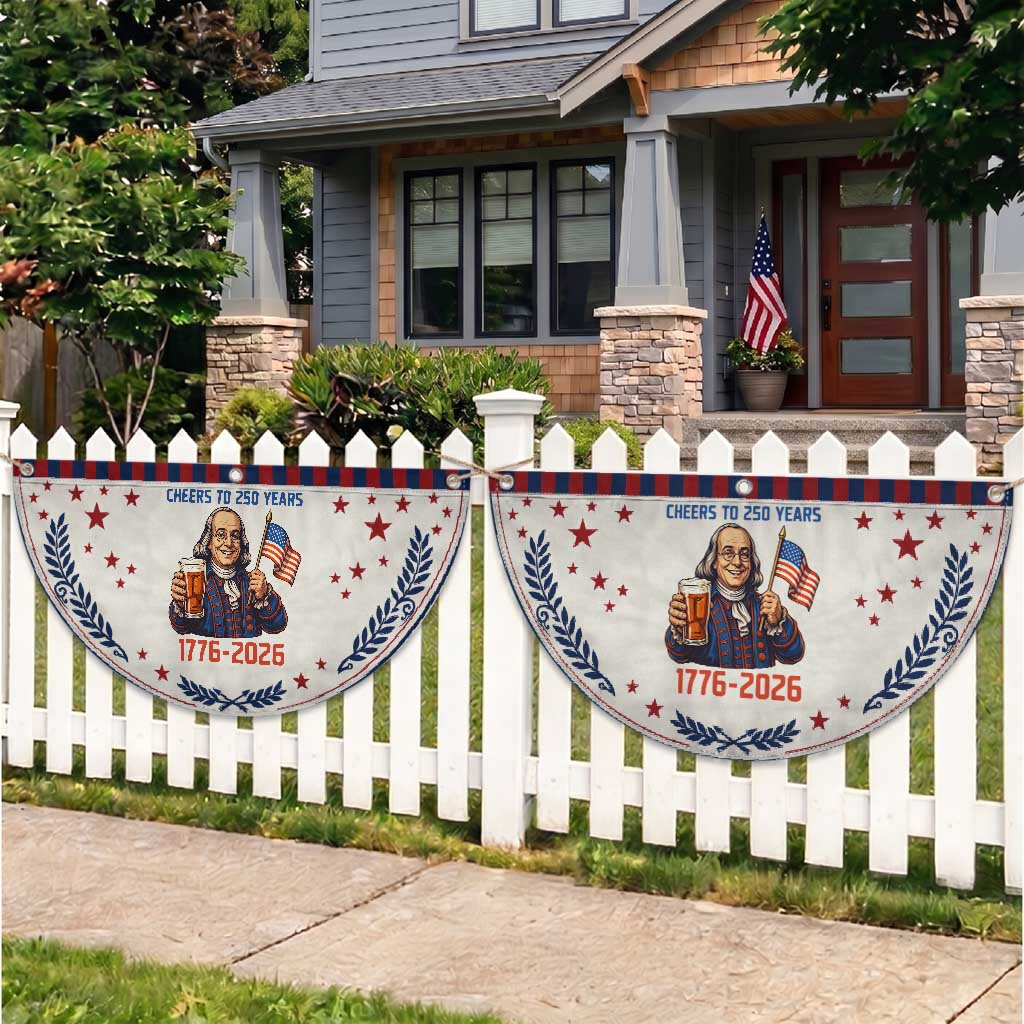 Funny Benjamin Franklin Patriotic Fan Flag Cheers To 250 Years TS12 2pcs pack Laurel Beige Print Your Wear