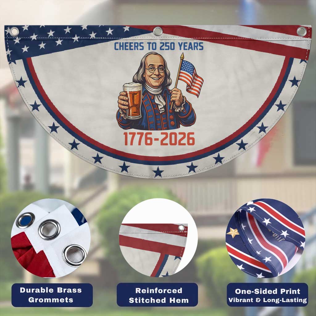 Funny Benjamin Franklin Patriotic Fan Flag Cheers To 250 Years TS12 Print Your Wear