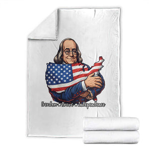 Benjamin Franklin Throw Blanket Freedom Liberty Independence American History TS12 White Print Your Wear