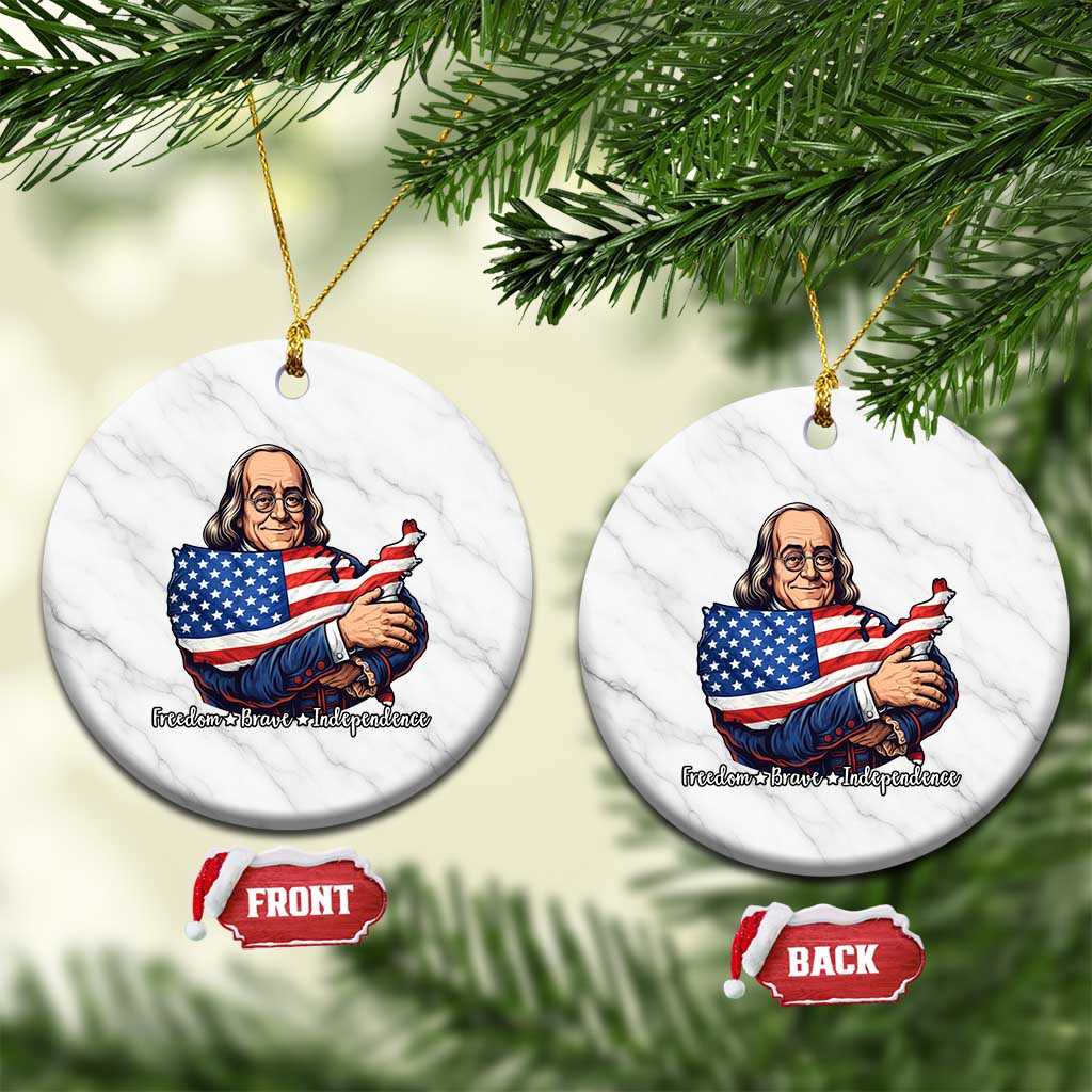 Benjamin Franklin Ceramic Ornament Freedom Liberty Independence American History TS12 1pc White Marble Print Your Wear