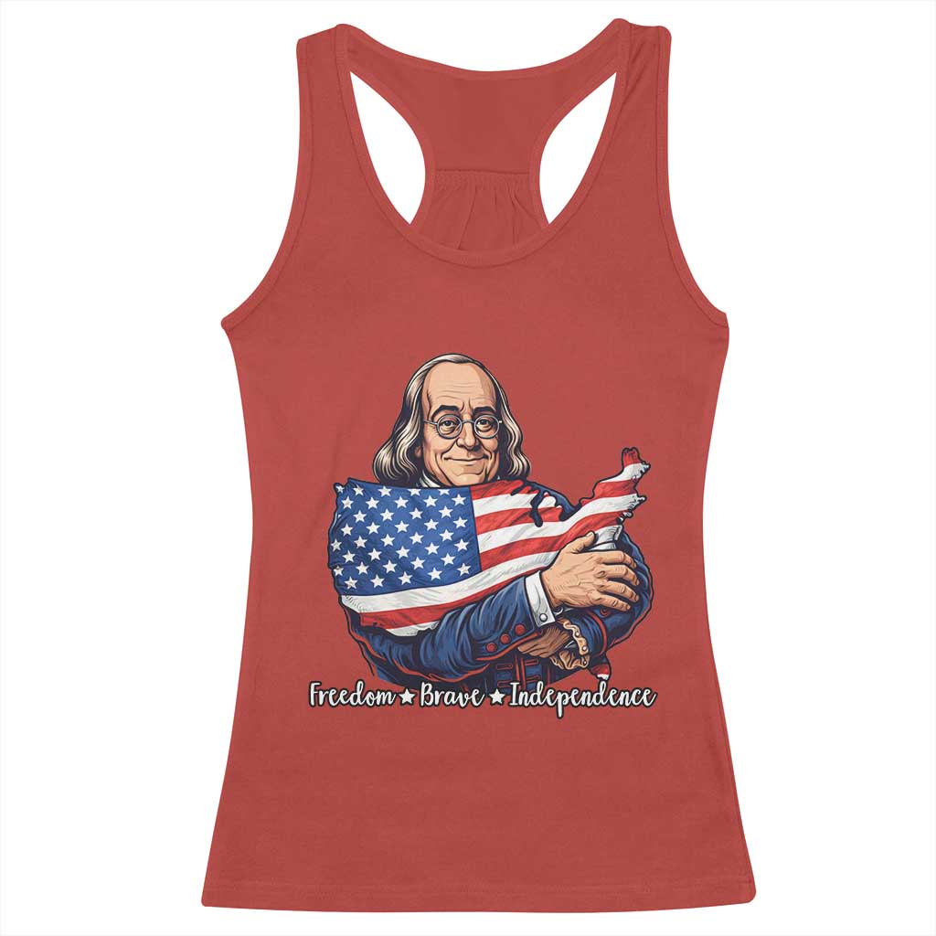 Benjamin Franklin Racerback Tank Top Freedom Liberty Independence American History TS12 Red Print Your Wear