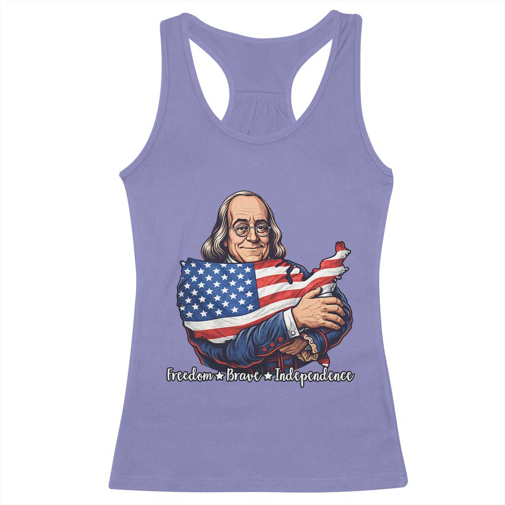 Benjamin Franklin Racerback Tank Top Freedom Liberty Independence American History TS12 Violet Print Your Wear