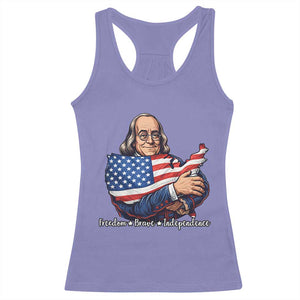 Benjamin Franklin Racerback Tank Top Freedom Liberty Independence American History TS12 Violet Print Your Wear
