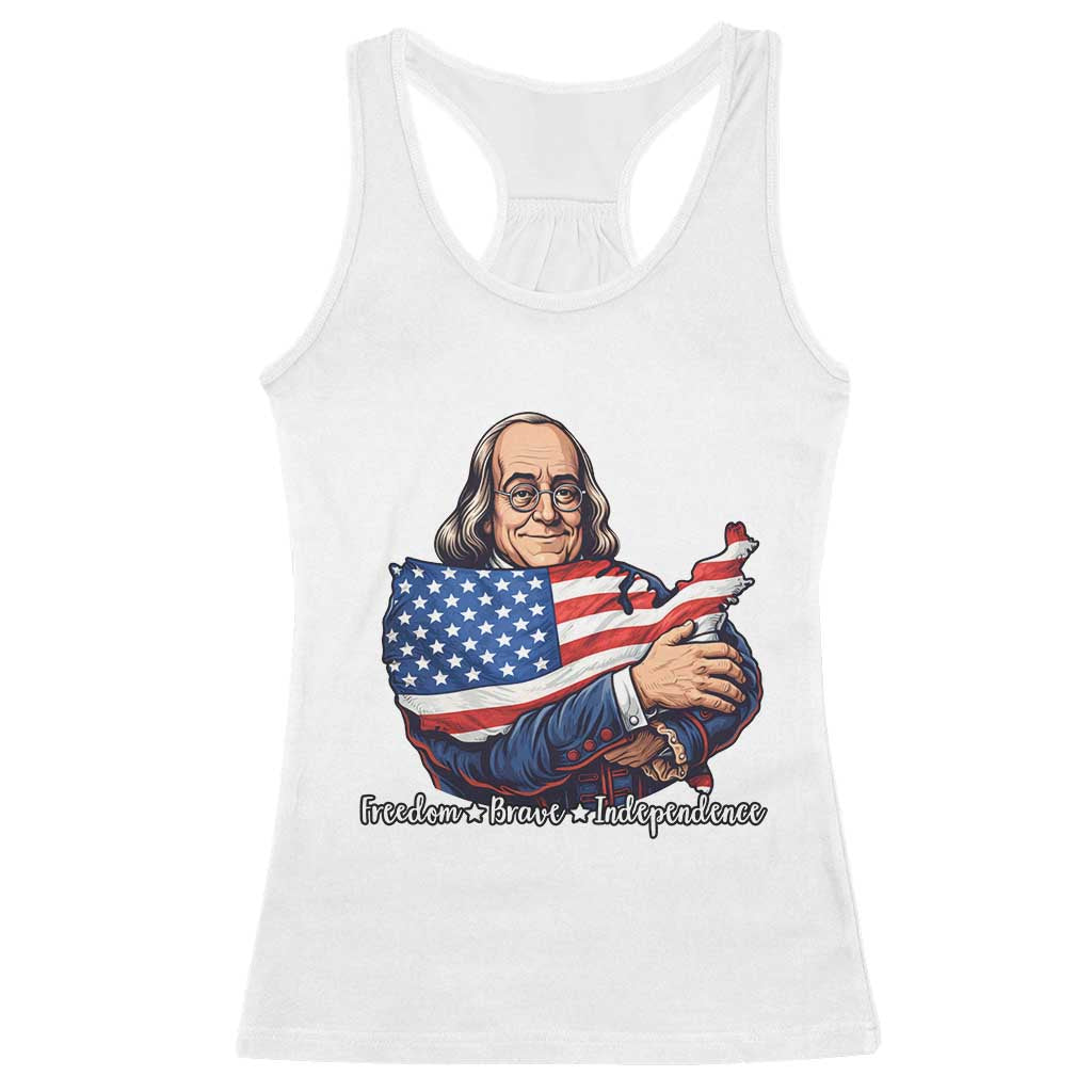 Benjamin Franklin Racerback Tank Top Freedom Liberty Independence American History TS12 White Print Your Wear