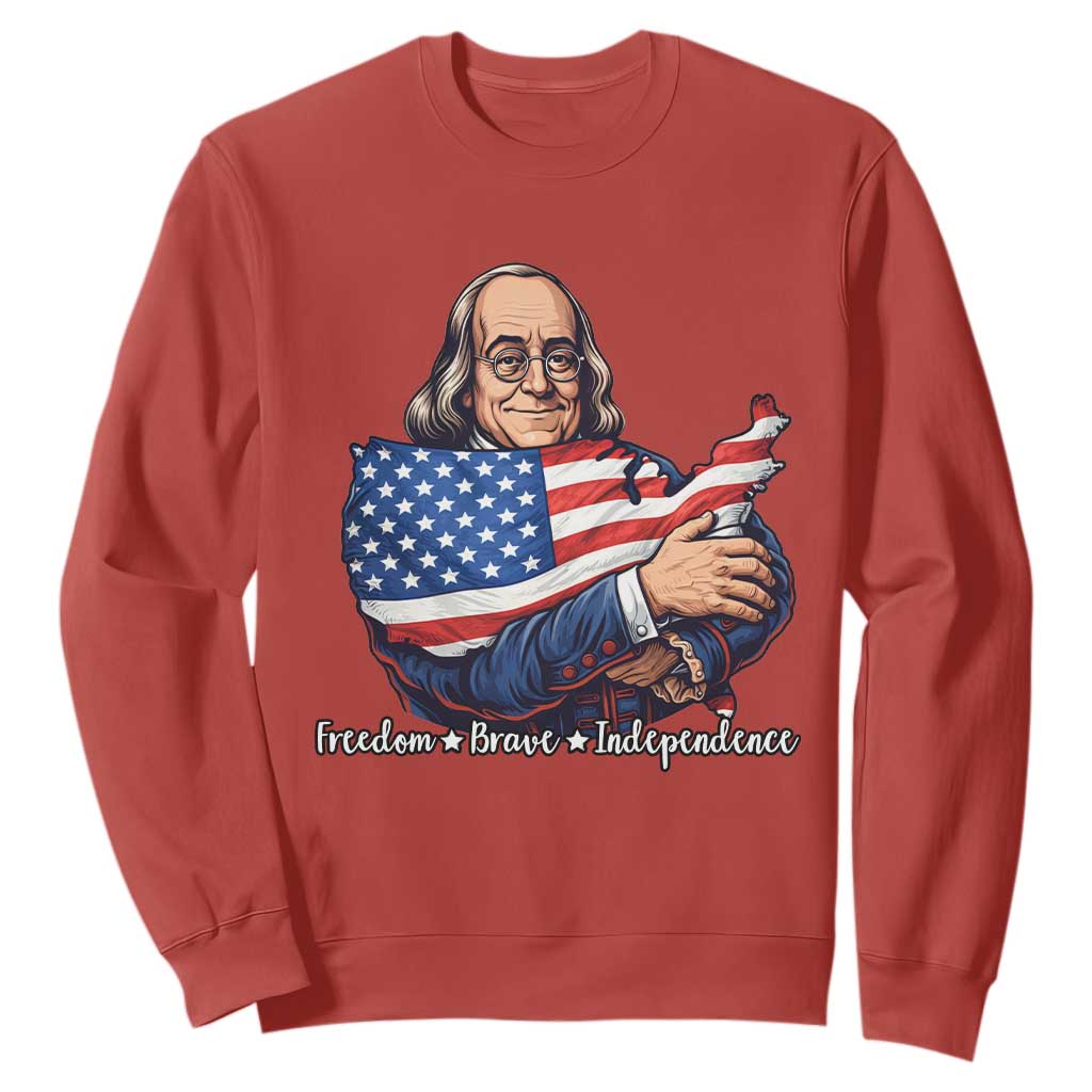 Benjamin Franklin Sweatshirt Freedom Liberty Independence American History TS12 Red Print Your Wear