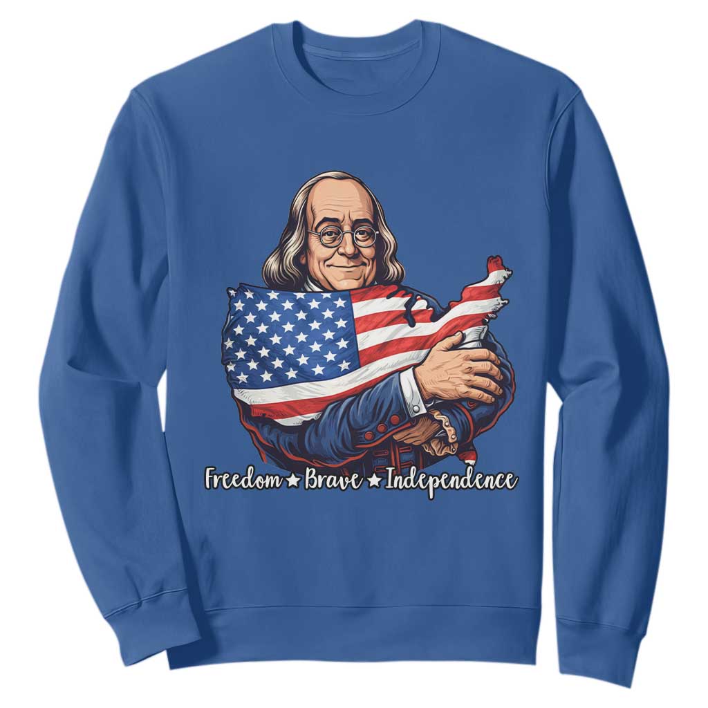 Benjamin Franklin Sweatshirt Freedom Liberty Independence American History TS12 Royal Blue Print Your Wear