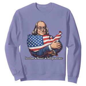 Benjamin Franklin Sweatshirt Freedom Liberty Independence American History TS12 Violet Print Your Wear