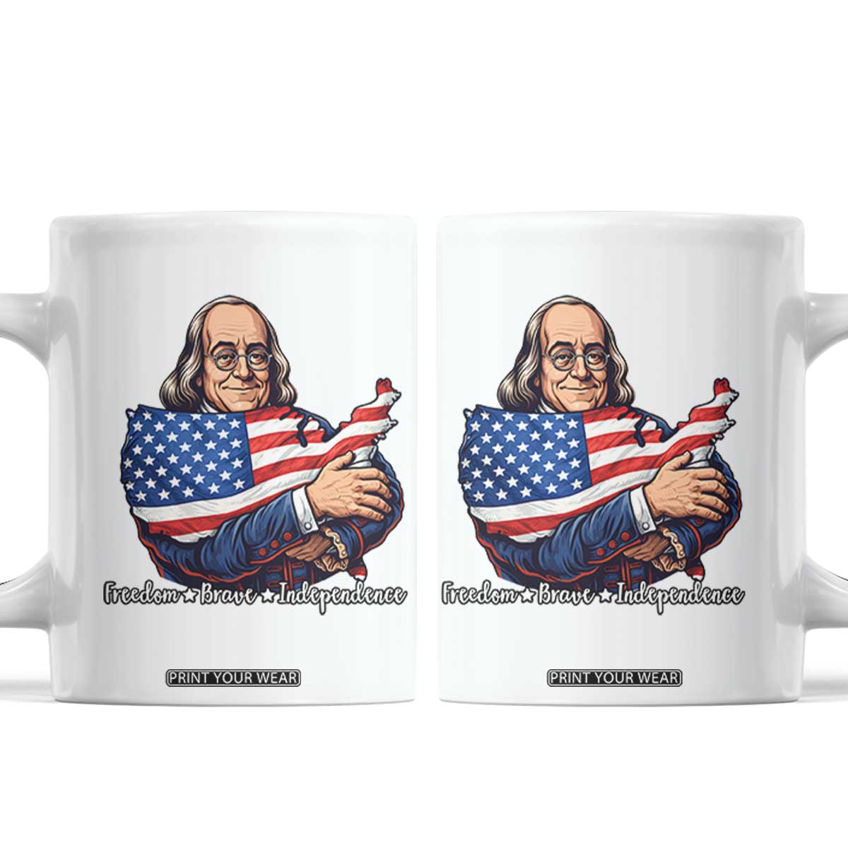 Benjamin Franklin Coffee Mug Freedom Liberty Independence American History TS12 White Print Your Wear