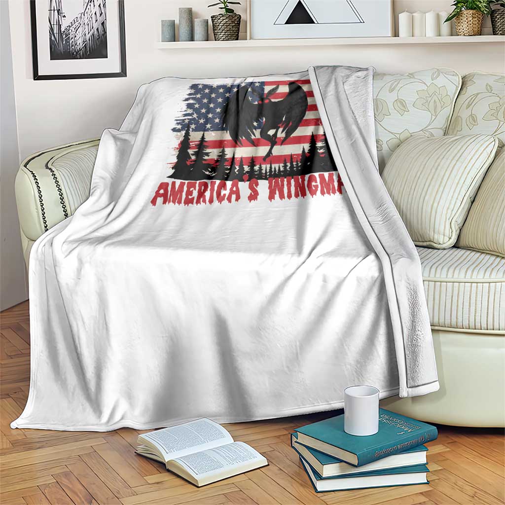 Mothman Americas Wingman Throw Blanket Funny Patriotic Cryptid TS12 Print Your Wear