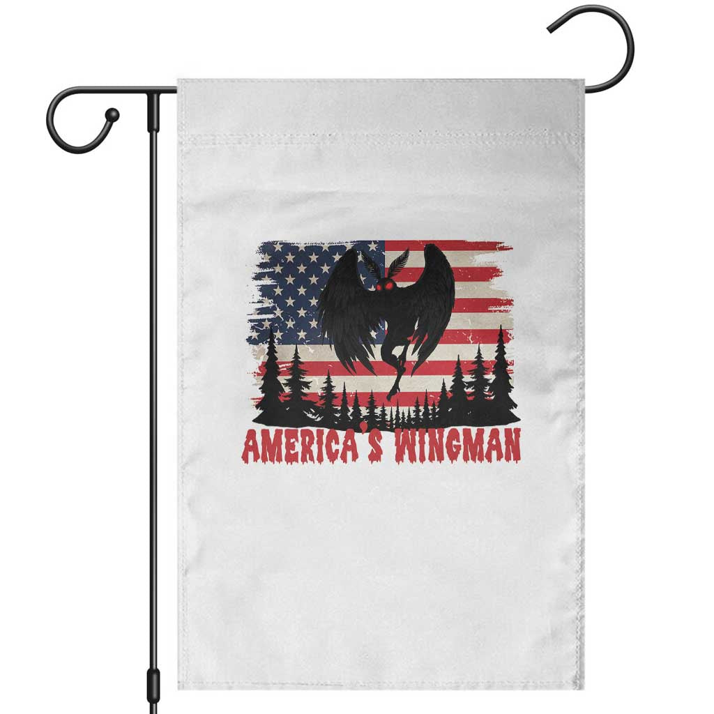 Mothman Americas Wingman Garden Flag Funny Patriotic Cryptid TS12 White Print Your Wear