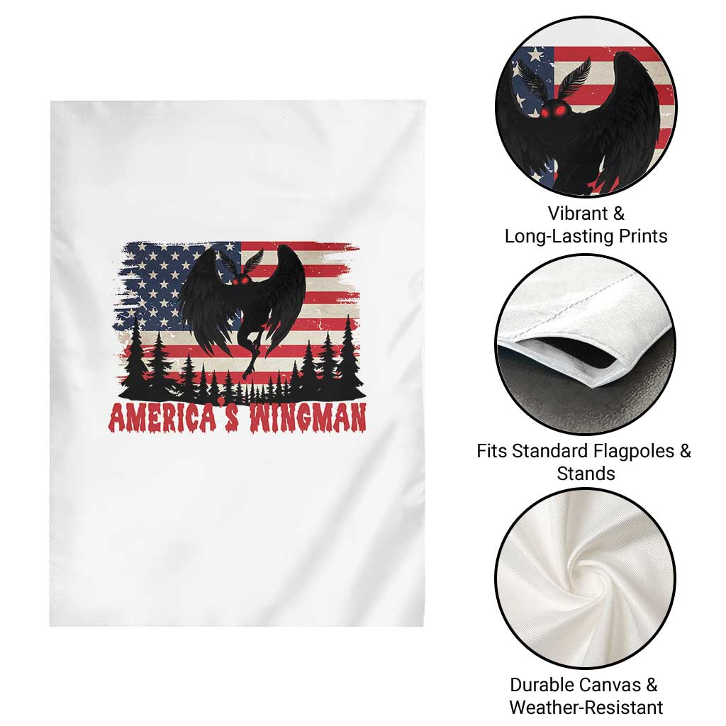 Mothman Americas Wingman Garden Flag Funny Patriotic Cryptid TS12 Print Your Wear