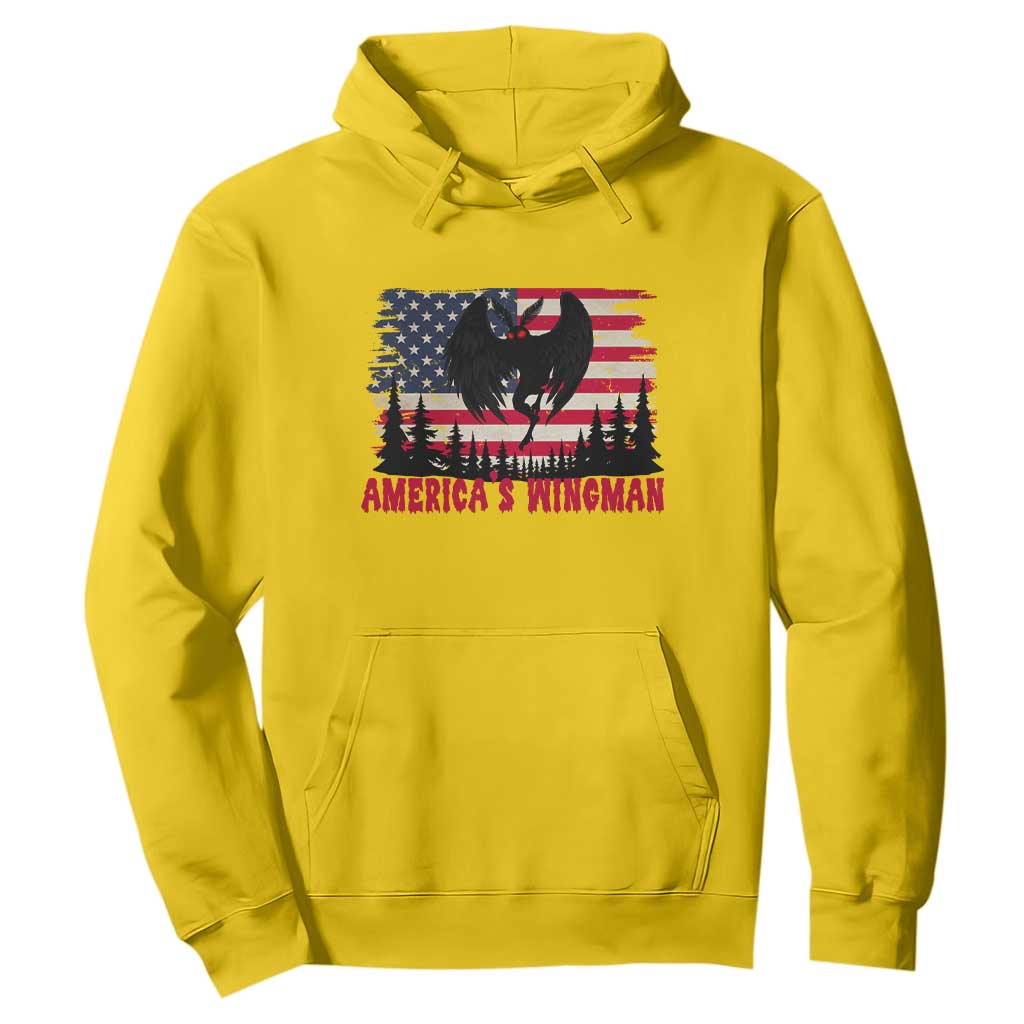 Mothman Americas Wingman Hoodie Funny Patriotic Cryptid TS12 Daisy Print Your Wear