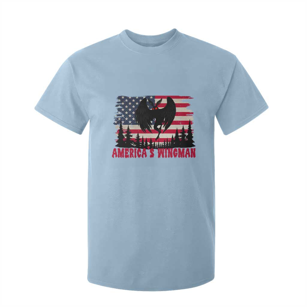 Mothman Americas Wingman T Shirt For Kid Funny Patriotic Cryptid TS12 Light Blue Print Your Wear
