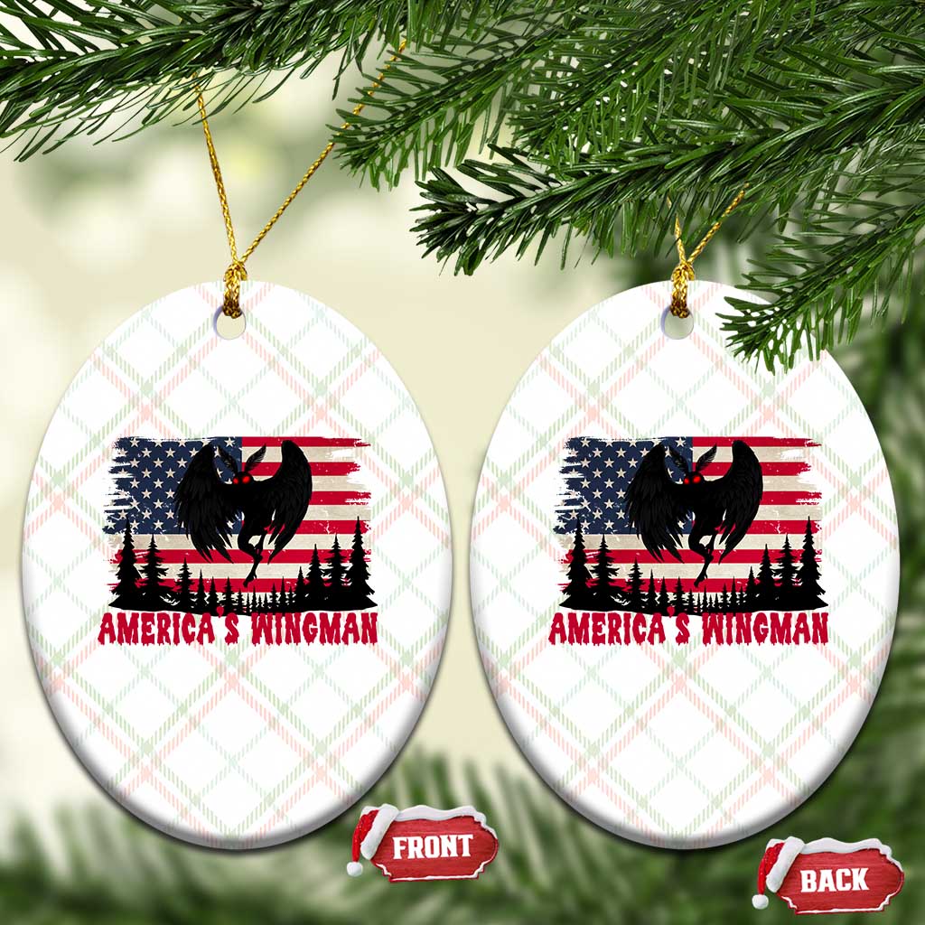 Mothman Americas Wingman Ceramic Ornament Funny Patriotic Cryptid TS12 Print Your Wear