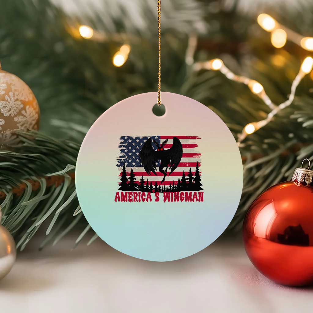 Mothman Americas Wingman Ceramic Ornament Funny Patriotic Cryptid TS12 1pc Pastel Print Your Wear