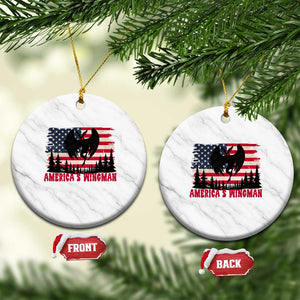 Mothman Americas Wingman Ceramic Ornament Funny Patriotic Cryptid TS12 1pc White Marble Print Your Wear