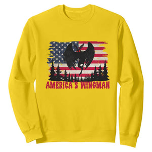 Mothman Americas Wingman Sweatshirt Funny Patriotic Cryptid TS12 Daisy Print Your Wear