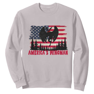 Mothman Americas Wingman Sweatshirt Funny Patriotic Cryptid TS12 Ice Gray Print Your Wear