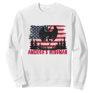 Mothman Americas Wingman Sweatshirt Funny Patriotic Cryptid TS12 White Print Your Wear