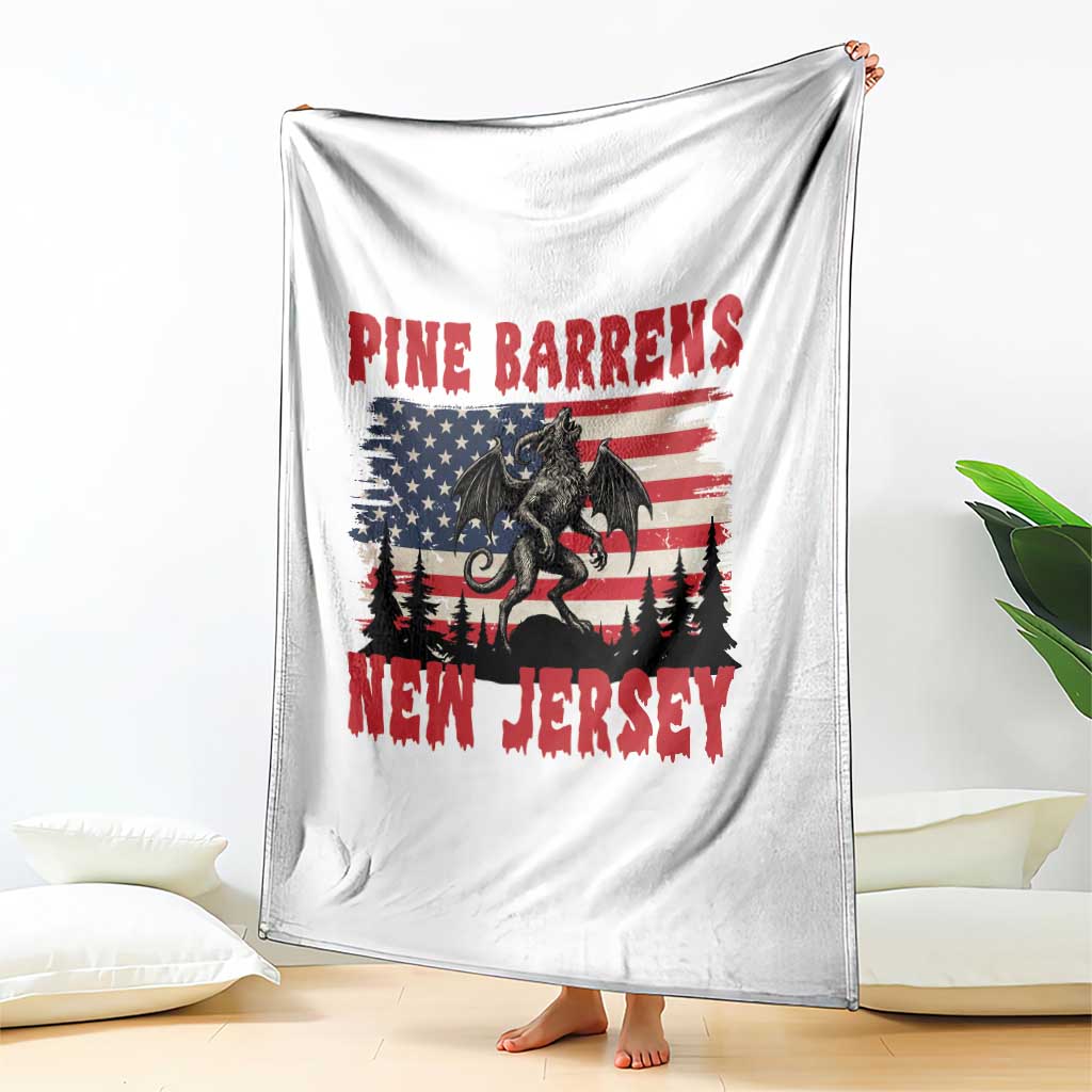 Patriotic Jersey Devil Throw Blanket Pine Barrens New Jersey Cryptid TS12 Print Your Wear