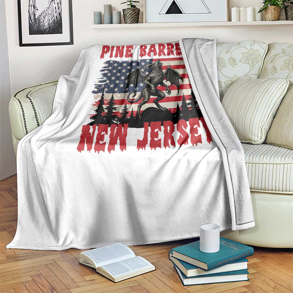 Patriotic Jersey Devil Throw Blanket Pine Barrens New Jersey Cryptid TS12 Print Your Wear